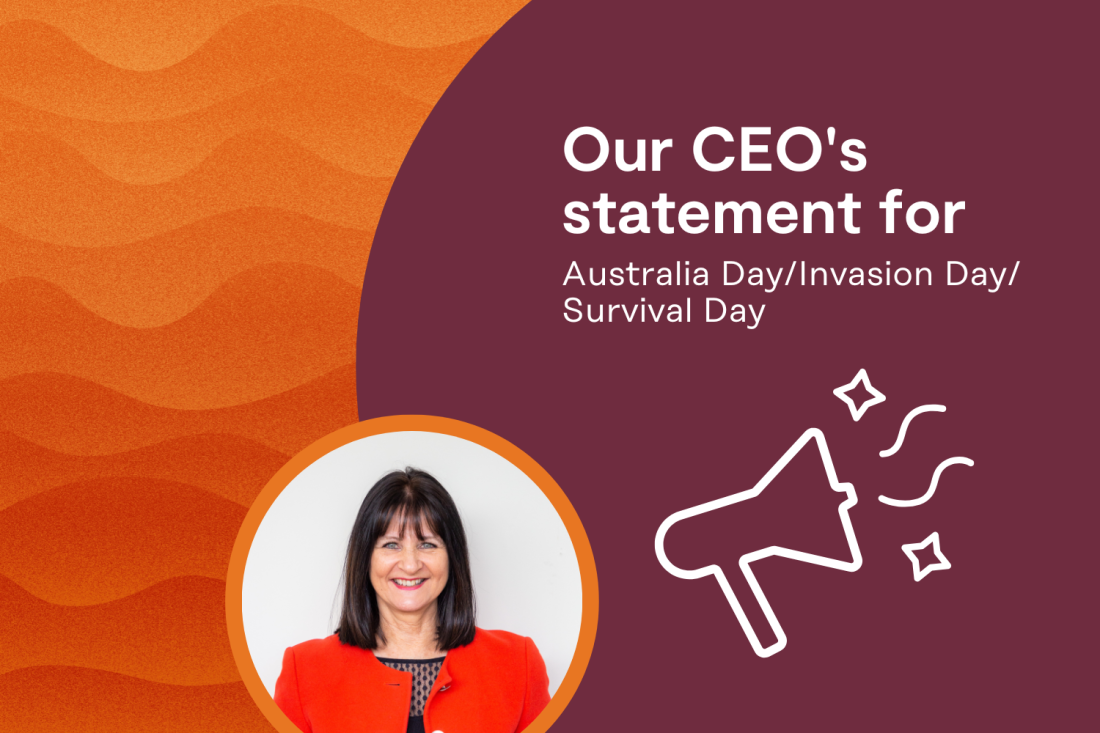 An orange waved background with a purple circle reading "Our CEO's statement for 26 January" with a photo of Annecto's CEO and a megaphone graphic